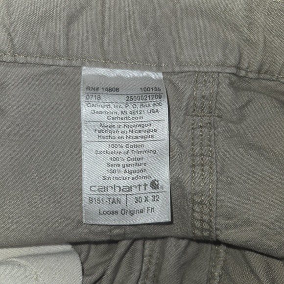 Carhartt B151 Loose Original Fit Work Pants Men's 30x32 Tan Canvas Utility Carpe - Picture 7 of 11